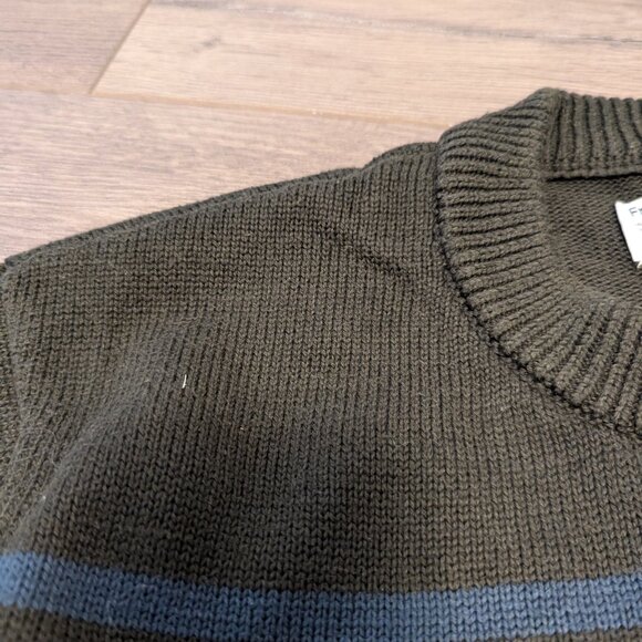 Men's Frank & Oak Green/Blue Stripe Sweater - Picture 4 of 8